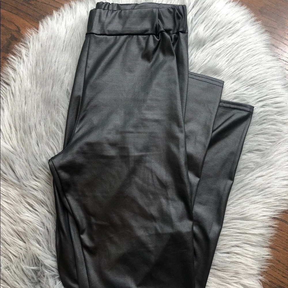 Fake leather pants